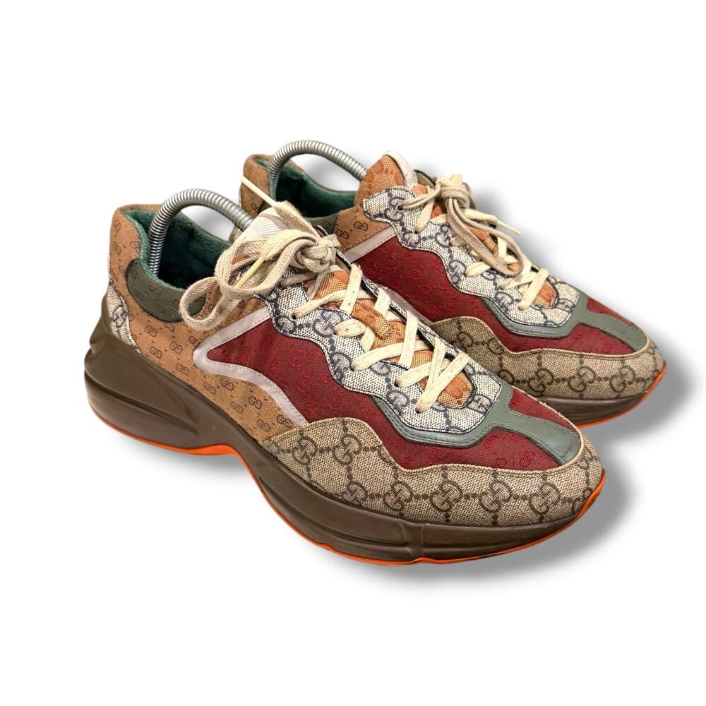 Gucci GG Monogram Rhyton 'Beige Brick Red' Sneaker | Size 9G(10US)